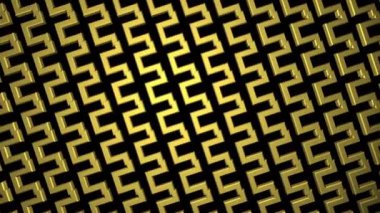 Altın sanat deco tekrar eden şablon arka planı. Döngüsel ve tam hd.