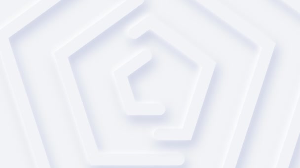 Clean White Minimalistische Hexagonale Doolhof Beweging Achtergrond — Stockvideo