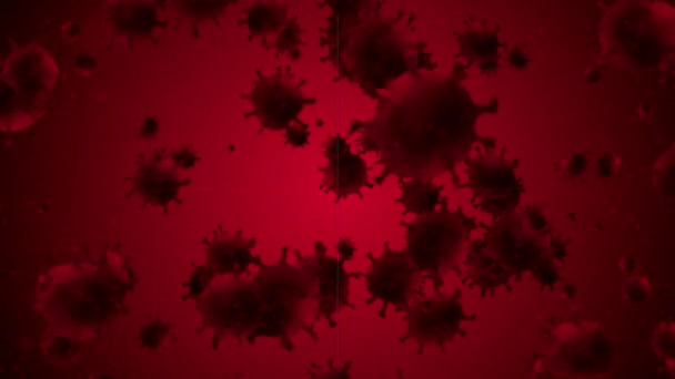 Coronavirus Covid Zellen Bewegen Hintergrundanimation Voll Und Looping — Stockvideo