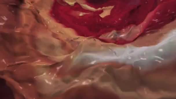 Astratto Psichedelico Rosso Liquido Marmo Effetto Movimento Sfondo Animazione — Video Stock