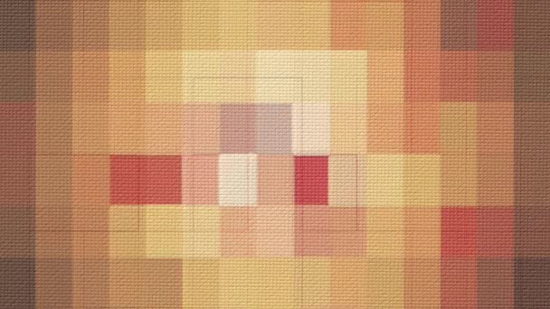 Patchwork Quilt Mosaik Hintergrund Mit Texturiertem Stoffeffekt Warmen Farben Loopable — Stockvideo