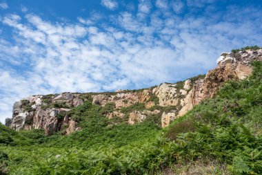 Kızıl Kaya 'da, İrlanda' nın Dublin yakınlarındaki Howth Head Yarımadası 'nda, dağcılar arasında popüler bir kum taşı yamacı..