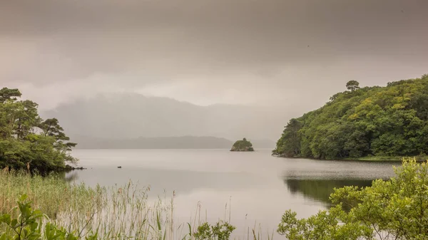 Muckross Gölü, diğer bir deyişle Torc Gri sisli bir günde Killarney Ulusal Parkı, Kerry County, İrlanda.