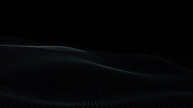Hafif akışkan dijital fraktal dalgalı minimalist karanlık hareket arka planı. Bu basit soyut teknoloji arka planı tam bir HD ve kusursuz bir döngüdür..