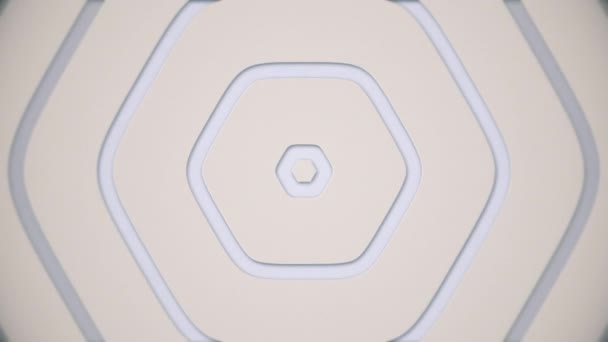 Merkezden Hafifçe Yayılan Gümüş Yuvarlak Altıgenli Basit Geometrik Arka Plan — Stok video