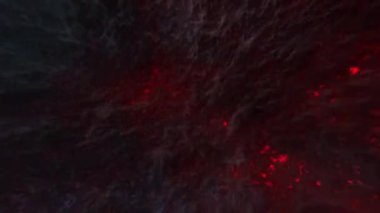 Güçlü mavi ve kırmızı dumanlı volkanik magma ya da lav patlamalarında uçuyorlar. Döngüleme, tam HD hareket arkaplan canlandırması.