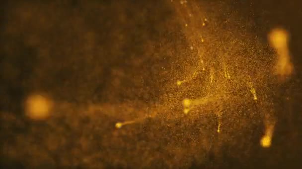 Fundo Abstrato Com Partículas Energia Dourada Cintilantes Que Fluem Como — Vídeo de Stock