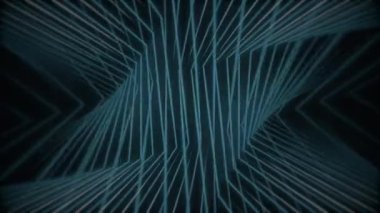 Soyut mavi parlak çizgiler ve geometrik şekilleri bükme arka planı. Döngüleme, tam HD teknoloji hareket arkaplan canlandırması. 