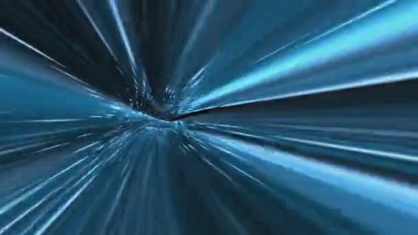 Technologický Koncept Pozadí Vysokorychlostními Modrými Vlákny Optických Dat Přenos Světelných — Stock video