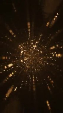 Dalgalı ışık dalgaları ve parlak cam efektli parçacıklar ile fütürist altın soyut arka plan. Fütürist, oyun ve teknoloji projeleri için ideal. Tam HD döngü canlandırması.