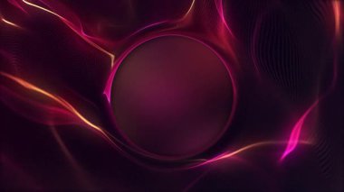 Usulca dalgalanan dijital fraktal ışık dalgası ve logo veya metin için kopyalama alanı olan gelecekçi teknoloji arka planı. Siber veri konsepti akışı. Yüksek çözünürlüklü ve döngü teknolojili animasyon.