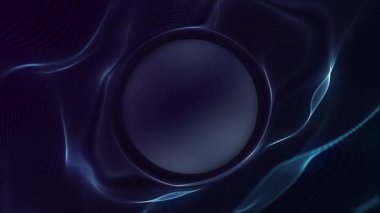 Kibarca dalgalanan dijital fraktal ışık dalgası ve parlayan mavi neon içinde dijital geri sayım zamanlayıcısı başlatan 10 saniyelik web akışı ile gelecekteki teknoloji animasyonu.