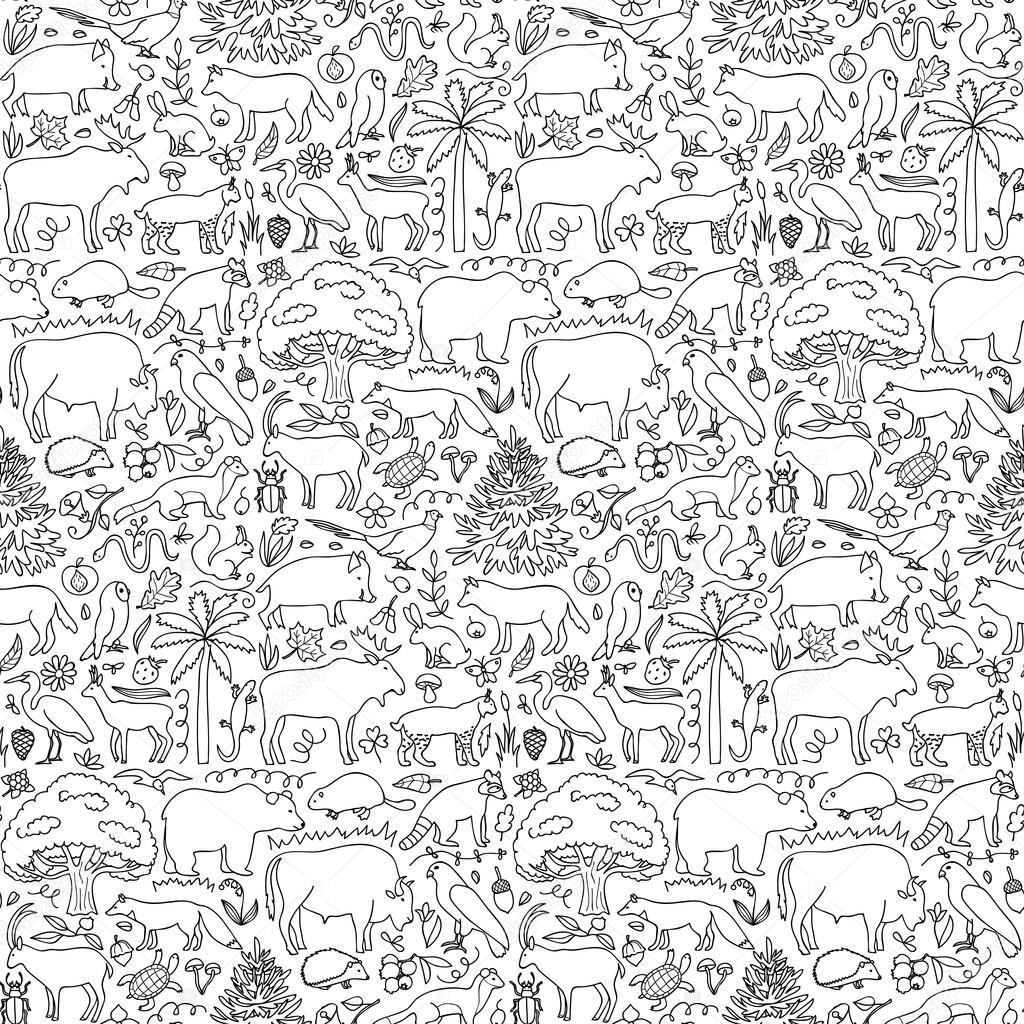 Hand drawn Europe seamless pattern