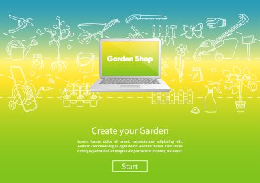 Create your Garden Color Website Template clipart