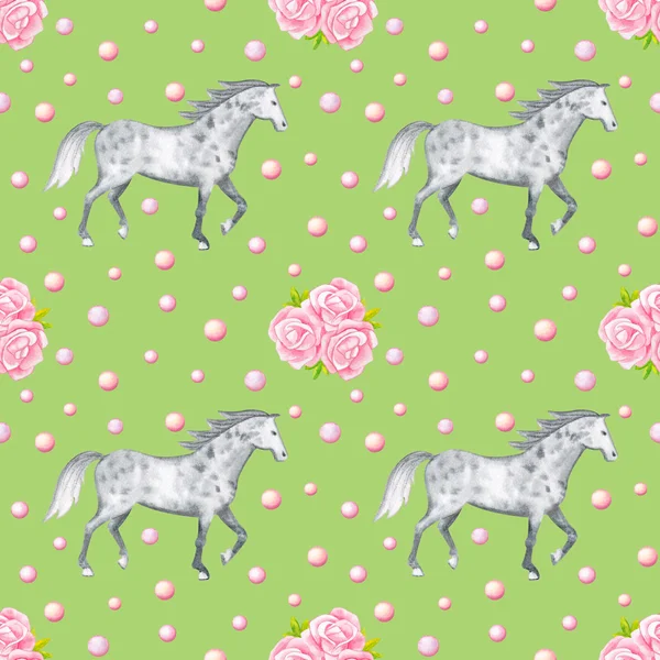 Häst seamless mönster — Stockfoto