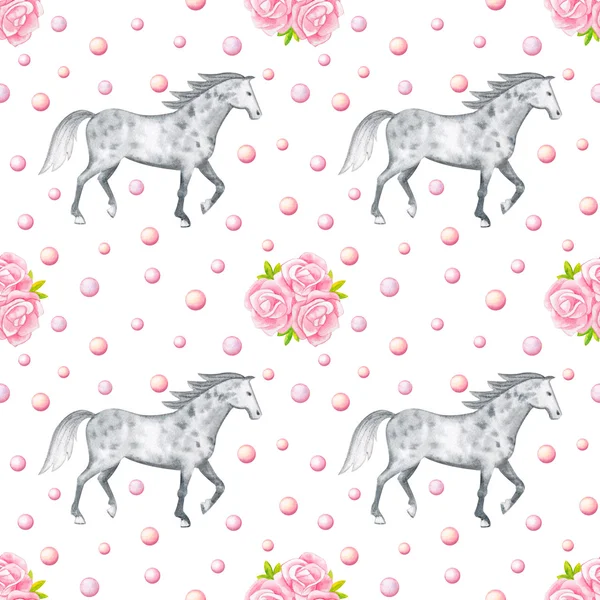 Häst seamless mönster — Stockfoto