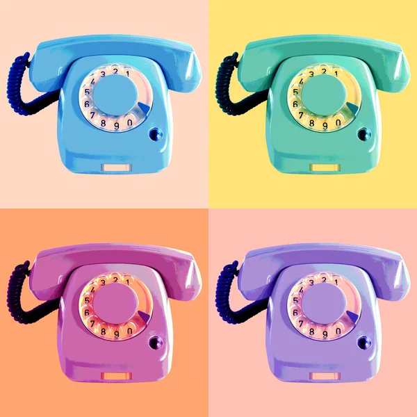 Pop Art telefon affisch — Stockfoto