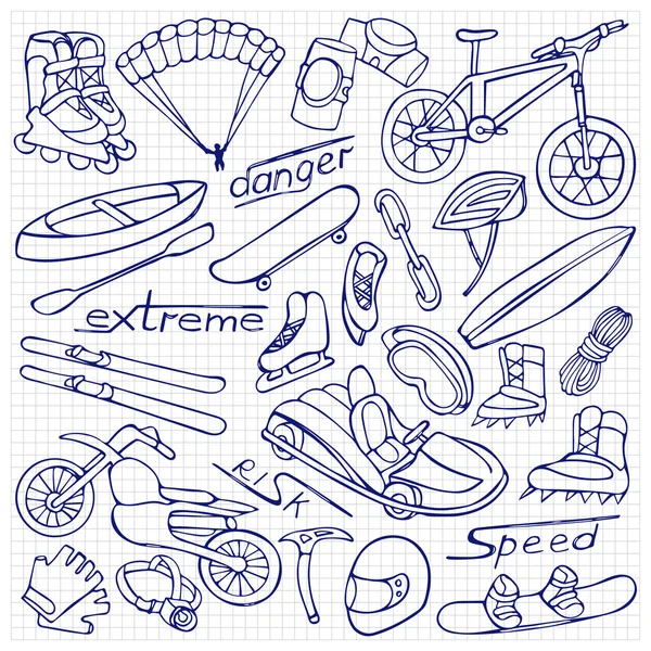 Extrémní doodle sada — Stockový vektor