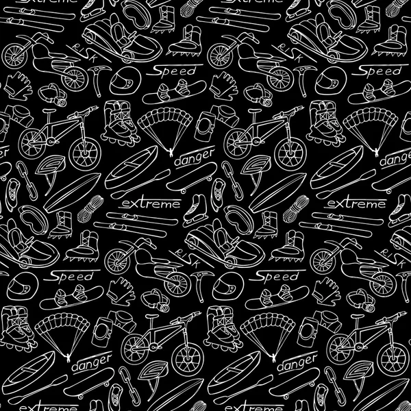Extreme doodle seamless pattern — Stock Vector