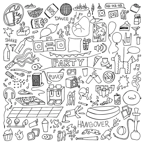 Conjunto de Doodle para adultos — Vector de stock