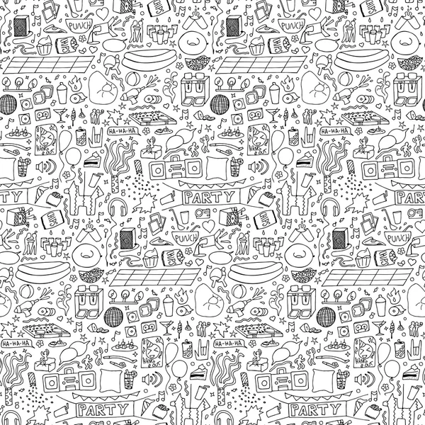 Adult Party Doodle Seamless Pattern — Stock Vector