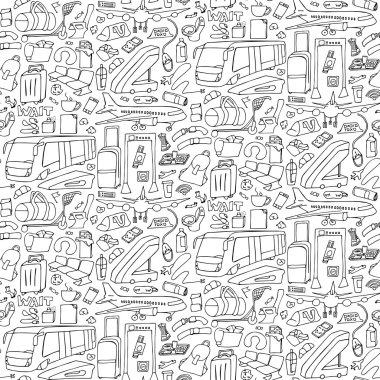 Havaalanı Doodle Seamless Modeli