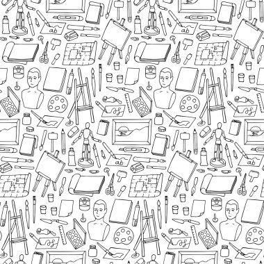 Doodle sanat unsurları ile Seamless Modeli