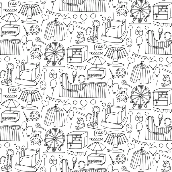 Attractie doodle sseamless patroon — Stockvector