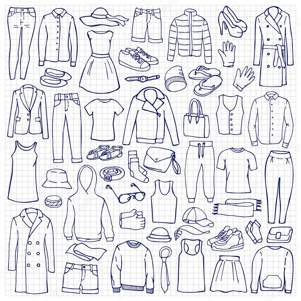 Image vectorielle Ensemble de caniche avec des vêtements homme et