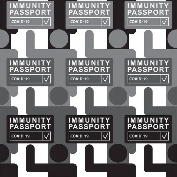 Immuniteit paspoort met covid 19 checkbox naadloos patroon — Stockvector