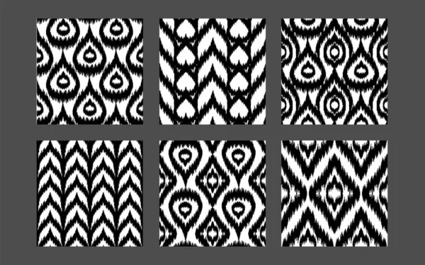 Ethnische nahtlose Musterkollektion. Boho Textildrucke Set — Stockvektor