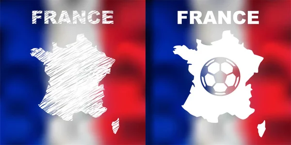 French Abstract Map set with flag and ball. — Stockový vektor