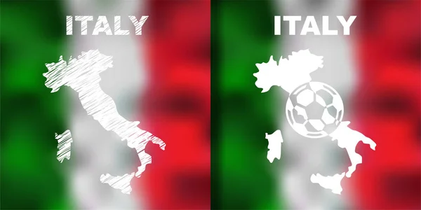 Italiano Mapas Abstractos conjunto con bandera y pelota. — Archivo Imágenes Vectoriales