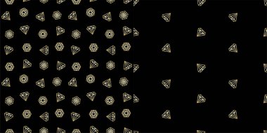 Altın geometrik elmas ile kusursuz desenler ayarlandı