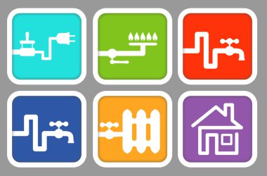 Yardımcı programı'nı simgeleri: Elektrik, gaz, soğuk su, sıcak su, Isıtma ve ev