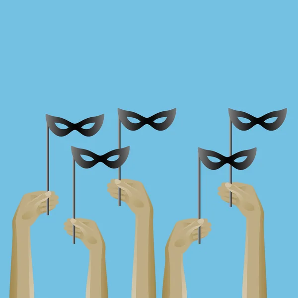 Maske ile yukarı el simgesi — Stok Vektör