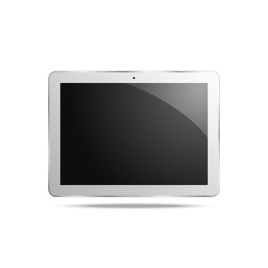Açık renkli izole soyut dokunmatik tablet bilgisayar