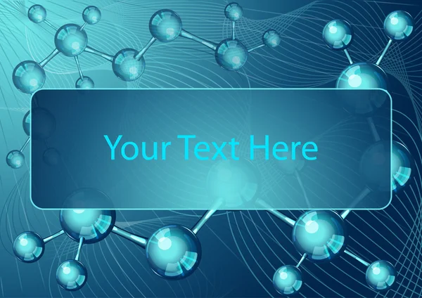 Antecedentes con estructura molecular y lugar de texto — Vector de stock