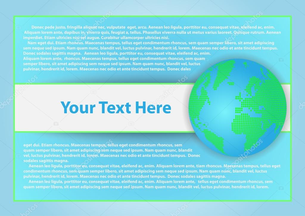 Background with globe and text place