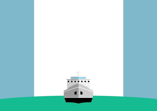 Template with Ship — Stock Vector