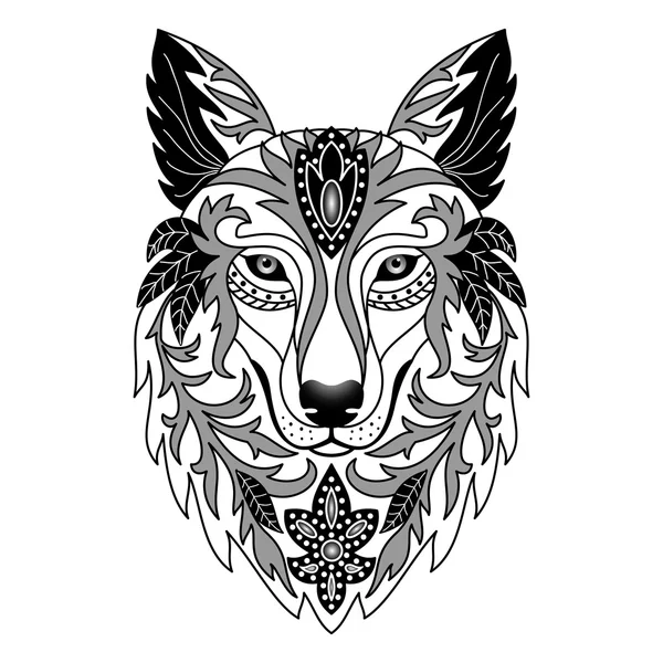Ornamental Wolf — Stock Vector