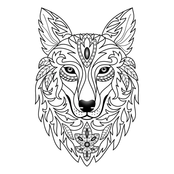 Ornamental Wolf — 图库矢量图片