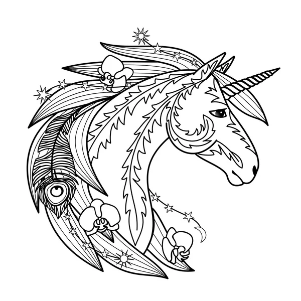 Ornamental Unicorn — Stockvector