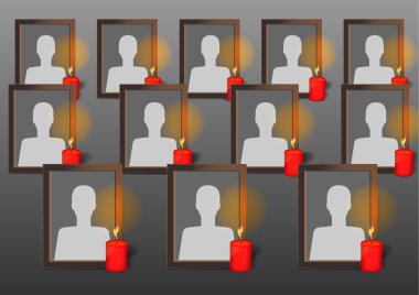 Photo Frames with candles clipart