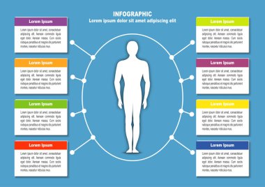 Infographic adam ve 8 seçeneği ile