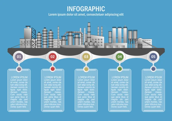 Infographic 공장 및 5 옵션 — 스톡 벡터