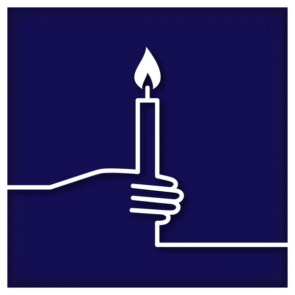 Kerze in der Hand — Stockvektor