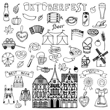 Octoberfest el çizilmiş doodle