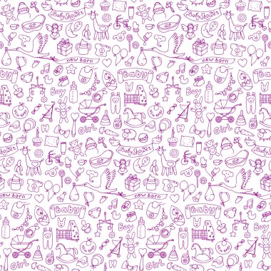 Sorunsuz elle çizilmiş doodle bebek modeli