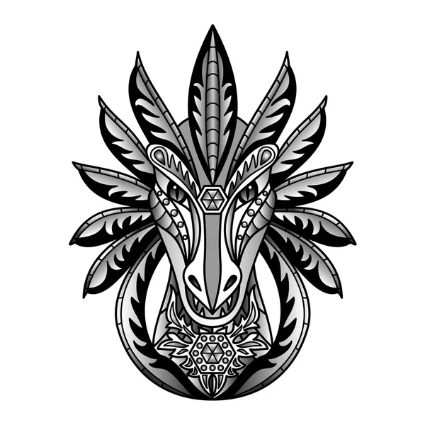 Dragón ornamental — Vector de stock